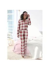 Schlafanzug Lascana Gr. 32/34, rot (weiß, kariert) Damen Homewear-Sets