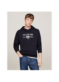 Hoodie Tommy Hilfiger "HILFIGER CREST EMRBO HOODY" Gr. M, blau (desert sky) Herren Sweatshirts