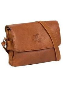 Schultertasche Mustang "Catania" Gr. B/H/T: 18cm x 15cm x 4cm, braun (cognac) Damen Taschen