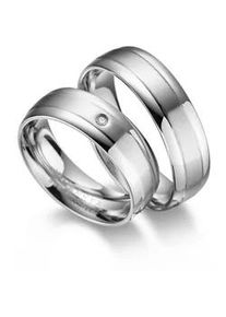 Trauring MARRYA "Edelstahl Ringe Trauringe Eheringe Partnerringe" Fingerringe Gr. 76, Edelstahl, silberfarben (herren ring, silber) Damen