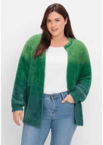 sheego by Joe Browns Große Größen Strickjacke im Farbverlauf, aus Flausch-Garn Gr. 52/54 grün von sheego für Damen
