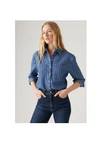 Levi's Jeansbluse LEVI'S "TEODORA WESTERN SHIRT" Gr. XS, blau (*muse i call top*) Damen Blusen mit Streifenmuster