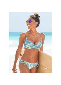 Bügel-Bikini-Top Sunseeker "Suva" Gr. 42, Cup B, blau (aquablau, bedruckt) Damen Bikini-Oberteile mit leichter Wattierung