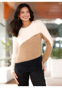 Classic Basics Damen Rundhalspullover "Pullover", gelb, Gr. 44, gemustert, mehrfarbig, 65% Polyamid, 35% Polyacryl, Pullover