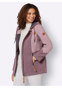Casual Looks Damen Strickfleecejacke, lila, Gr. 36, unifarben, 100% Polyester, Webware:100% Polyester, Jacken