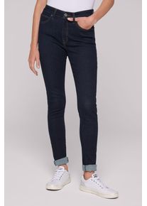 SOCCX Damen Slim-fit-Jeans, blau, casual, Gr. 27, unifarben, Material: 86% Baumwolle, 12% Polyester, 2% Elasthan, Jeans, mit hoher Leibhöhe