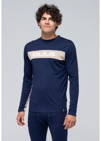 BULA Herren Funktionsshirt, blau, Gr. S, mehrfarbig, 50% Wolle, 50% Viskose, Shirts, im sportlichen Design
