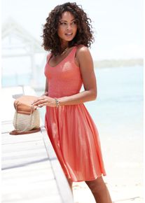 Beach Time BEACHTIME Damen Sommerkleid, orange, casual, Gr. 44, unifarben, Web, Obermaterial: 100% Baumwolle, Kleider, aus gewebter Baumwolle, leichtes