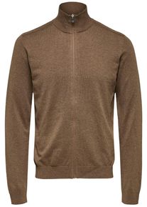 Selected Homme Herren Strickjacke "SLHBERG FULL ZIP CARDIGAN NOOS", beige, modisch, Gr. XXL, Strick, Obermaterial: 100% Baumwolle, Strickjacken