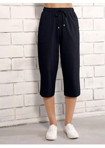 Damen Caprihose, blau, Gr. 46, unifarben, 95% Baumwolle, 5% Elasthan, Hosen