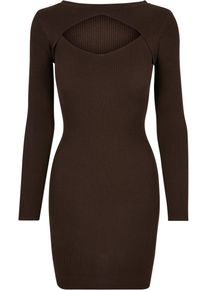 Urban Classics Damen Shirtkleid "Urban Classics Damen Ladies Cut Out Dress", braun, klassisch, Gr. XS, unifarben, 35% Viskose, 35% Polyacryl, 30%