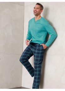 wäschepur WÄSCHEPUR Herren Pyjamahose, Gr. 44, blau, 100% Baumwolle, gemustert, kariert, bedruckt, Hosen