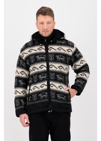 DEPROC Active Herren Strickfleecejacke "LHOTSE MEN", grau, casual, Gr. L, Obermaterial: 100% Wolle; Futter: 100% Polyester, Jacken, mit Kapuze und