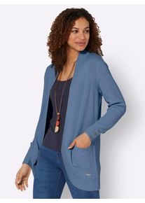Casual Looks Damen Strickjacke, blau, Gr. 38, unifarben, 50% Baumwolle, 50% Polyacryl, Strickjacken