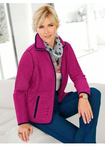 Casual Looks Damen Fleecejacke, pink, Gr. 40, unifarben, gemustert, 100% Polyester, Jacken