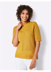 Damen Kaschmirpullover "Kaschmir-Pullover", gelb, Gr. 36, CREATION L PREMIUM, unifarben, 100% Kaschmir, Pullover