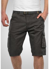 Herren Cargoshorts "ASNico", grau, Gr. 36, Alessandro Salvarini, Obermaterial: 100% Baumwolle, Hosen, inklusive passendem Gürtel