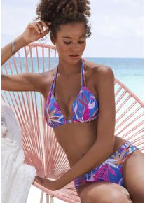 Buffalo Damen Triangel-Bikini-Top "Soleil", bunt, Gr. 34, bedruckt, floral, Recycling-Polyamid, Bikini-Oberteile, mit leichter Wattierung