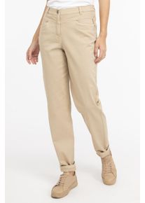 Recover Pants Damen Stoffhose "Stoffhose", beige, Gr. 42, unifarben, 98% Baumwolle;2% Elasthan, Hosen, mit aufwendiger Oldfärbung