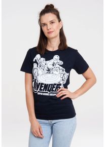 logoshirt Damen T-Shirt "Marvel Comics - Avengers", blau, casual, Gr. XXL, bedruckt, 100% Baumwolle, Shirts, mit lizenziertem Print