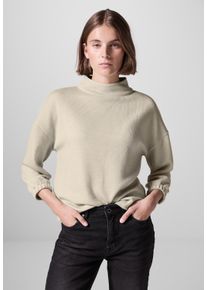 Damen T-Shirt, weiß, casual, Gr. 34, STREET ONE STUDIO, glänzend, Stoff, 79% Polyester, 14% Viskose, 5% Sonstige Fasern, 2% Elasthan, Shirts, mit 3/4