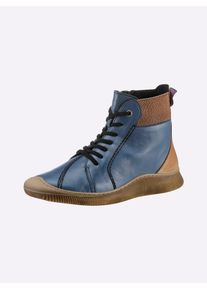 Gemini Damen Stiefelette, Gr. 40, blau, Glattleder, modisch, Schuhe