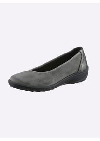 Classic Basics Damen Ballerina, Gr. 40, grau, Nubukleder, Textil, sportlich, Schuhe