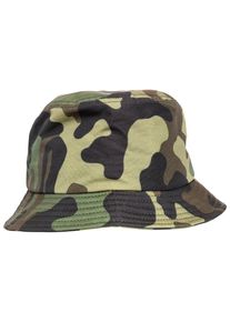 Flexfit Damen Flex Cap "Flexfit Bucket Hat Camo Bucket Hat", grün, casual, 100% Polyester, Caps