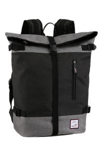 Kangaroos Cityrucksack, schwarz, Nylon, casual, Rucksäcke, mit modischem Roll Top