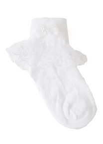 Family Trends Herren Socken, Gr. 19, weiß, Baumwolle, unifarben, Socken, mit schönen Rüschen