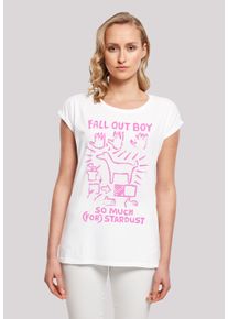 F4NT4STIC Damen T-Shirt "Fall Out Boy Pink Dog So Much Stardust", weiß, casual, Gr. XXL, Obermaterial: 100% Baumwolle, Shirts, Premium Qualität