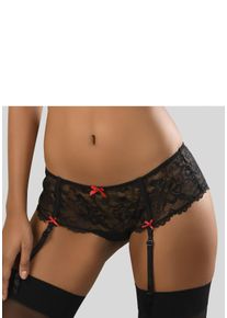 Lascana Damen Slip, Gr. 36, schwarz, Spitze, Obermaterial: 90% Polyamid, 10% Elasthan, Unterhosen, mit abnehmbaren Strapshaltern