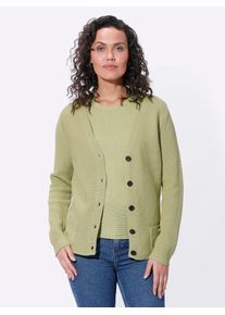 Casual Looks Damen Strickpullover "Twinset", grün, Gr. 38, unifarben, 100% Baumwolle, Pullover