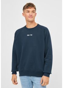 Derbe Herren Sweatshirt "Derbe Bedeutung", blau, Basic, Gr. M, Obermaterial: 80% Baumwolle, 20% Polyester, Sweatshirts, Rückenprint, Nachhaltig,