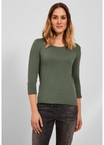 Cecil Damen 3/4-Arm-Shirt, grün, casual, Gr. XXL, unifarben, Web, 100% Baumwolle, Shirts, aus reiner Baumwolle