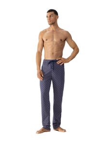 Mey Herren Pyjamahose "TIE MINIMAL", Gr. L, blau, Interlock, Jersey, Obermaterial: 100% Baumwolle, casual, Hosen, Komfortbund mit Kordelzug
