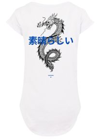 F4NT4STIC Damen T-Shirt "PLUS SIZE Dragon Drache Japan", weiß, casual, Gr. XL, Obermaterial: 100% Baumwolle, Shirts, Print