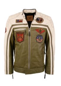 Top Gun Herren Lederjacke "TGJ1005", grün, Gr. S, Obermaterial: 100% Leder, Lamm / Innenfutter: 100% Baumwolle / Ärmelfutter: 100% Polyester /