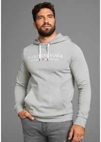 H.I.S. H.I.S Herren Kapuzensweatshirt, grau, casual, Gr. M, unifarben, Obermaterial: 85% Baumwolle, 15% Viskose, Sweatshirts, mit Logoprint - NEUE KOLLEKTION