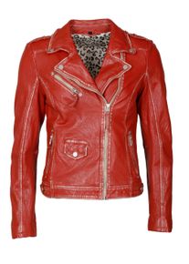 JCC Damen Bikerjacke "51300", rot, Gr. 40, Obermaterial: 100% Leder, Lamm / Futter: 100% Polyester, Jacken
