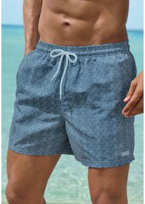 H.I.S. H.I.S Herren Badeshorts, blau, Gr. M, bedruckt, Recycling-Polyester, Badehosen, mit Alloverdruck