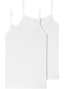Schiesser Damen Unterhemd ""95/5"", Gr. 46, weiß, Single Jersey, Obermaterial: 95% Baumwolle, 5% Elasthan, unifarben, feminin, Unterhemden, mit