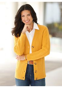Classic Basics Damen Strickjacke, gelb, Gr. 52, unifarben, 100% Polyacryl, Strickjacken