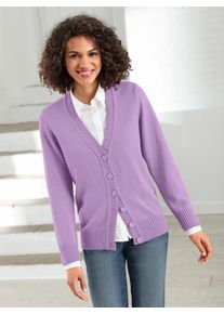 Casual Looks Damen Strickjacke, lila, Gr. 38, unifarben, 50% Baumwolle, 50% Polyacryl, Strickjacken