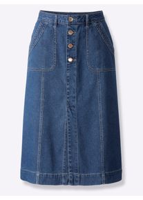 Inspirationen Damen Jeansrock, blau, Gr. 36, unifarben, 100% Baumwolle, Röcke