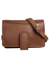 CLUTY Damen Umhängetasche, braun, Leder, gepflegt, Taschen, echt Leder