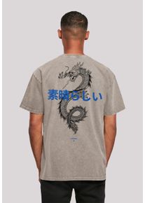 F4NT4STIC Herren T-Shirt "Drache", grau, casual, Gr. M, Obermaterial: 100% Baumwolle, Shirts, Print