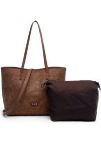 Damen Schultertasche "Milano", Collezione Alessandro, braun, Lederimitat, Taschen, mit Reißverschluss auf der Rückseite