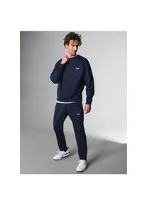 Freizeitanzug TRIGEMA "TRIGEMA Oversized Jogginganzug" Gr. L, blau (navy) Herren Sportanzüge