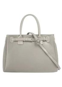 Henkeltasche CLUTY Gr. B/H/T: 40cm x 28cm x 10cm onesize, grau Damen Taschen echt Leder, Made in Italy